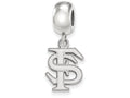 LogoArt Sterling Silver Florida State University Bead Charm Charm Small Dangle Bead Charm