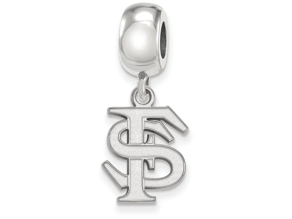 LogoArt Sterling Silver Florida State University Bead Charm Charm Small Dangle Bead Charm