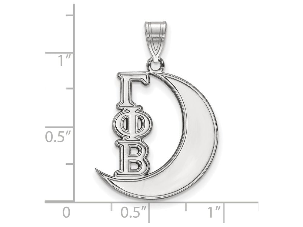 LogoArt Sterling Silver Gamma Phi Beta Medium Pendant Necklace