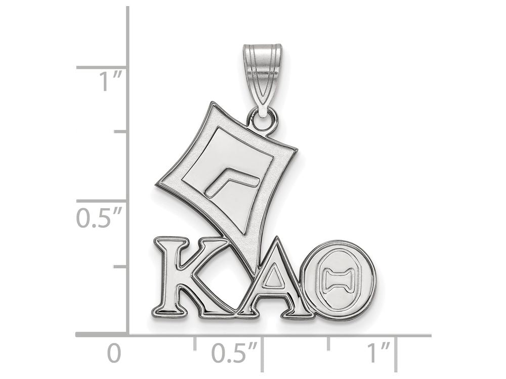 LogoArt Sterling Silver Kappa Alpha Theta Medium Pendant Necklace