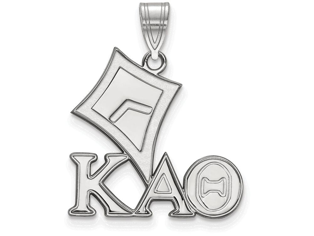 LogoArt Sterling Silver Kappa Alpha Theta Medium Pendant Necklace