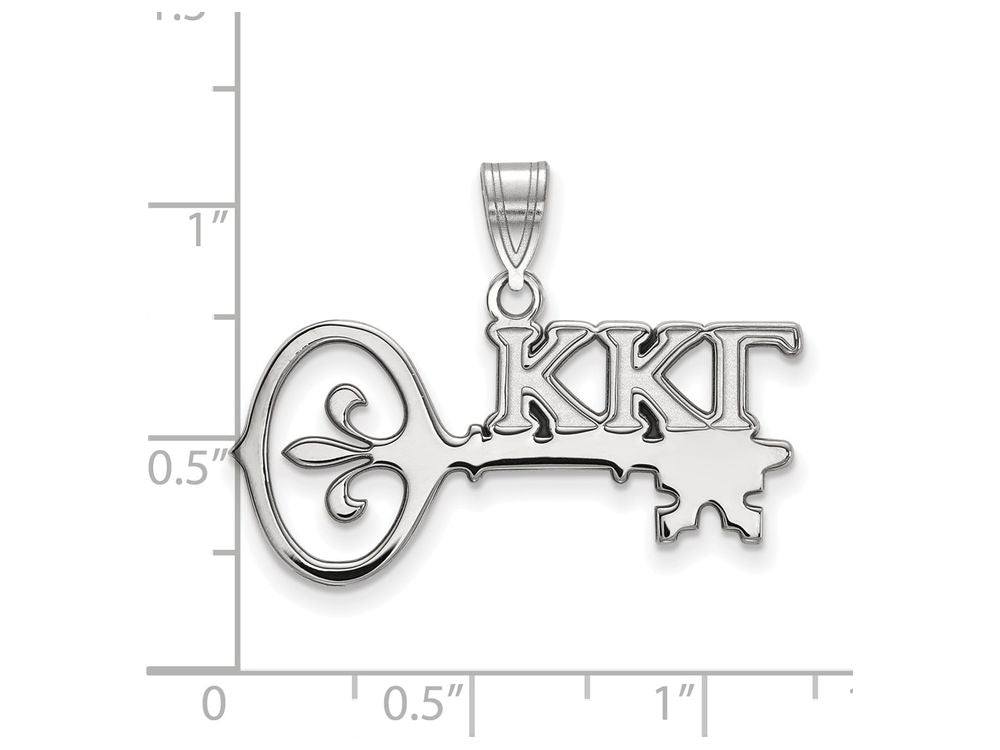 LogoArt Sterling Silver Kappa Kappa Gamma Medium Pendant Necklace