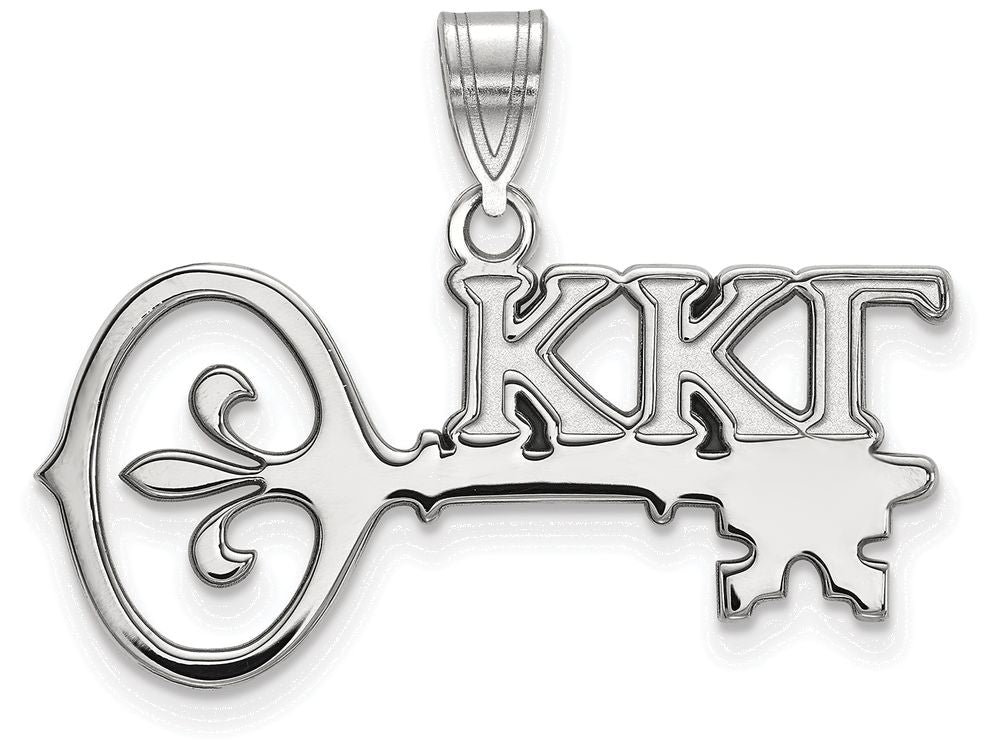 LogoArt Sterling Silver Kappa Kappa Gamma Medium Pendant Necklace