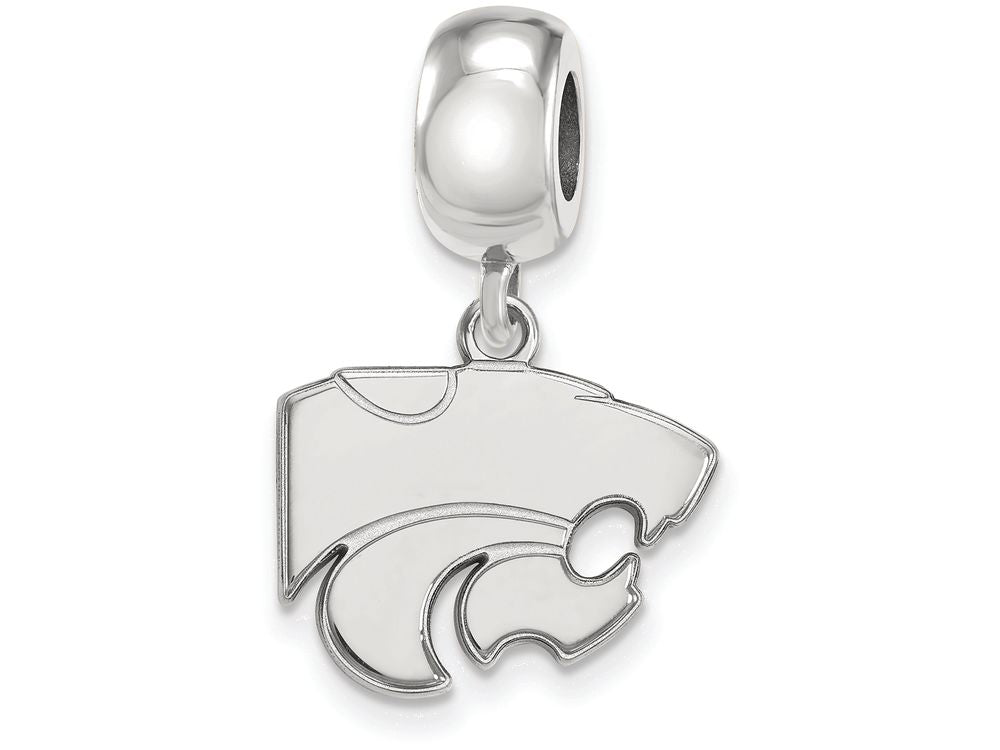 LogoArt Sterling Silver Kansas State University Bead Charm Charm Small Dangle Bead Charm