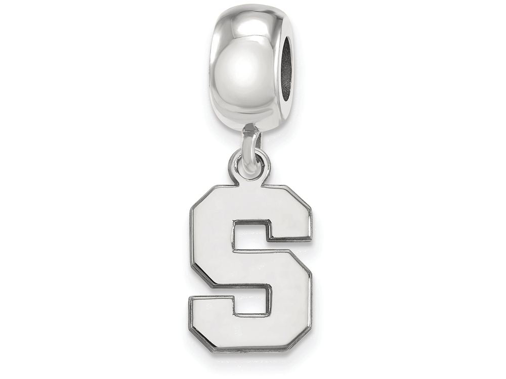 LogoArt Sterling Silver Michigan State University Bead Charm Charm Small Dangle Bead Charm