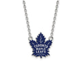 LogoArt Sterling Silver Toronto Maple Leafs Large Enamel Pendant Necklace