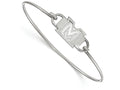 Logoart 925 Sterling Silver Miami University Small Center Wire Bangle