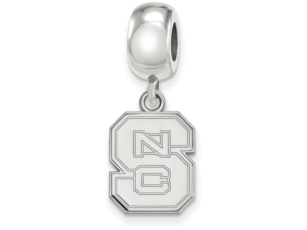 LogoArt Sterling Silver North Carolina State University Bead Charm Charm Small Dangle Bead Charm