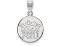 LogoArt Sterling Silver Northern Illinois University Medium Disc Pendant Necklace