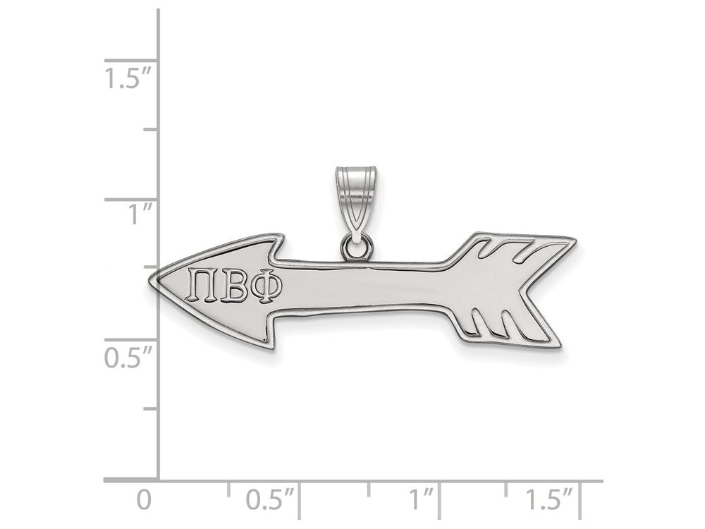 LogoArt Sterling Silver Pi Beta Phi Medium Pendant Necklace