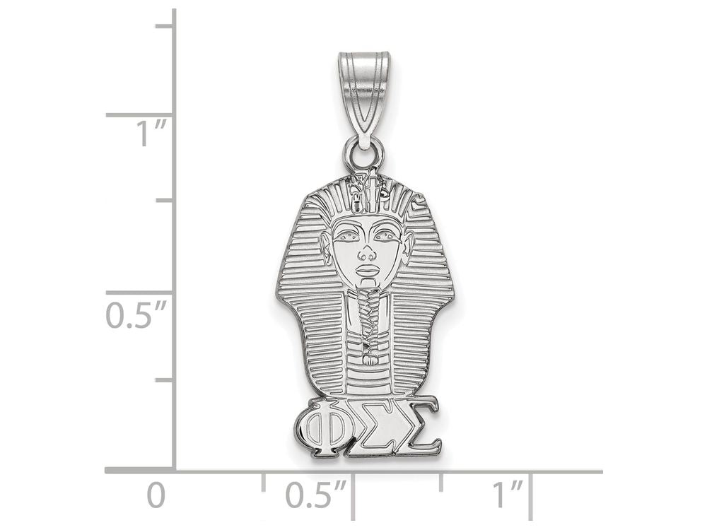 LogoArt Sterling Silver Phi Sigma Sigma Medium Pendant Necklace