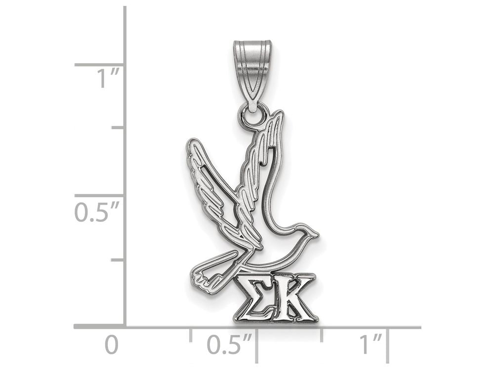 LogoArt Sterling Silver Sigma Kappa Medium Pendant Necklace