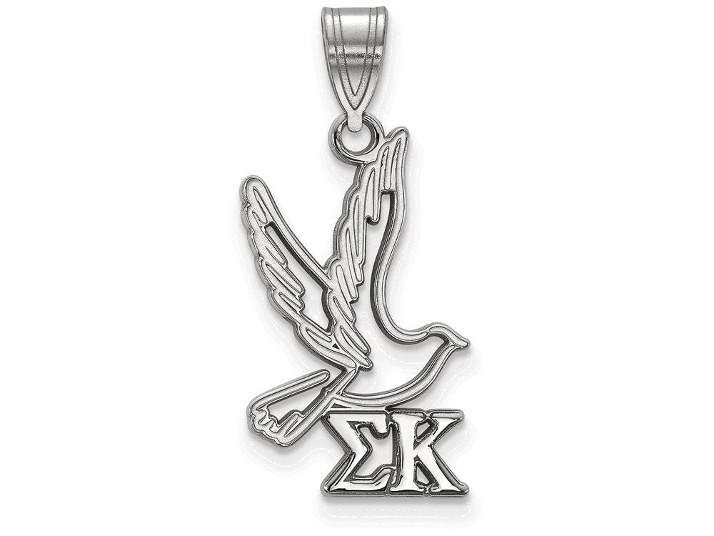 LogoArt Sterling Silver Sigma Kappa Medium Pendant Necklace