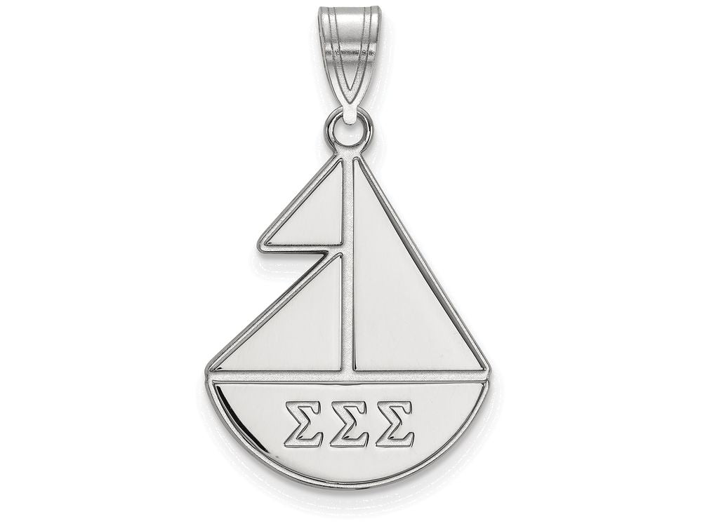 LogoArt Sterling Silver Sigma Sigma Sigma Medium Pendant Necklace