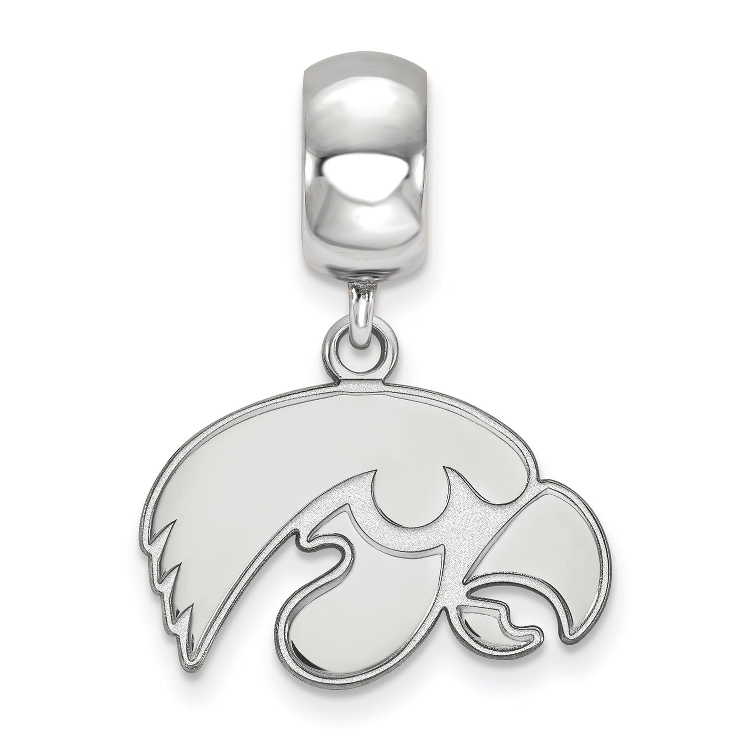 LogoArt Sterling Silver University Of Iowa Bead Charm Charm Small Dangle Bead Charm