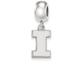 LogoArt Sterling Silver University Of Illinois Bead Charm Charm Small Dangle Bead Charm