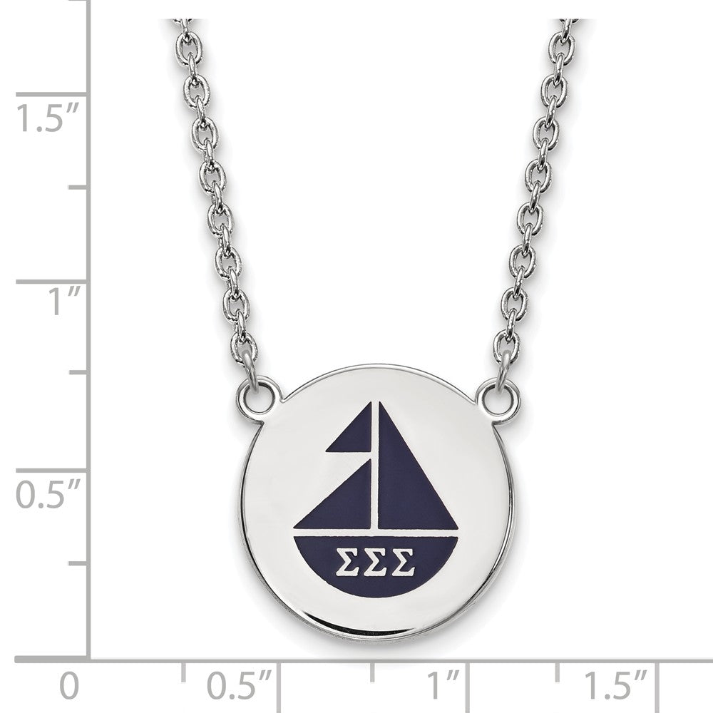 LogoArt Sterling Silver Michigan (univ Of) Medium Disc Pendant Necklace