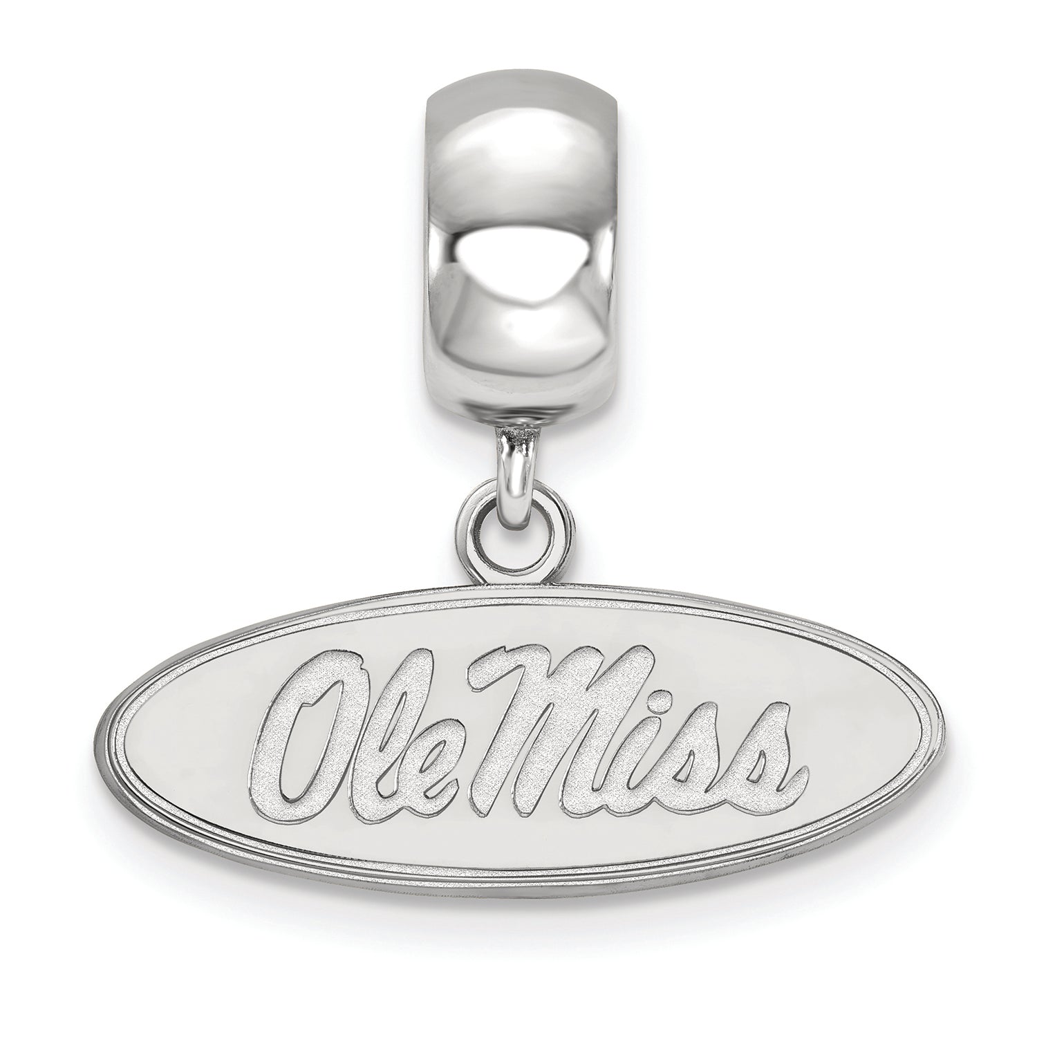 LogoArt Sterling Silver University Of Mississippi Bead Charm Charm Small Dangle Bead Charm