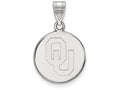 LogoArt Sterling Silver Oklahoma Medium Disc Pendant Necklace