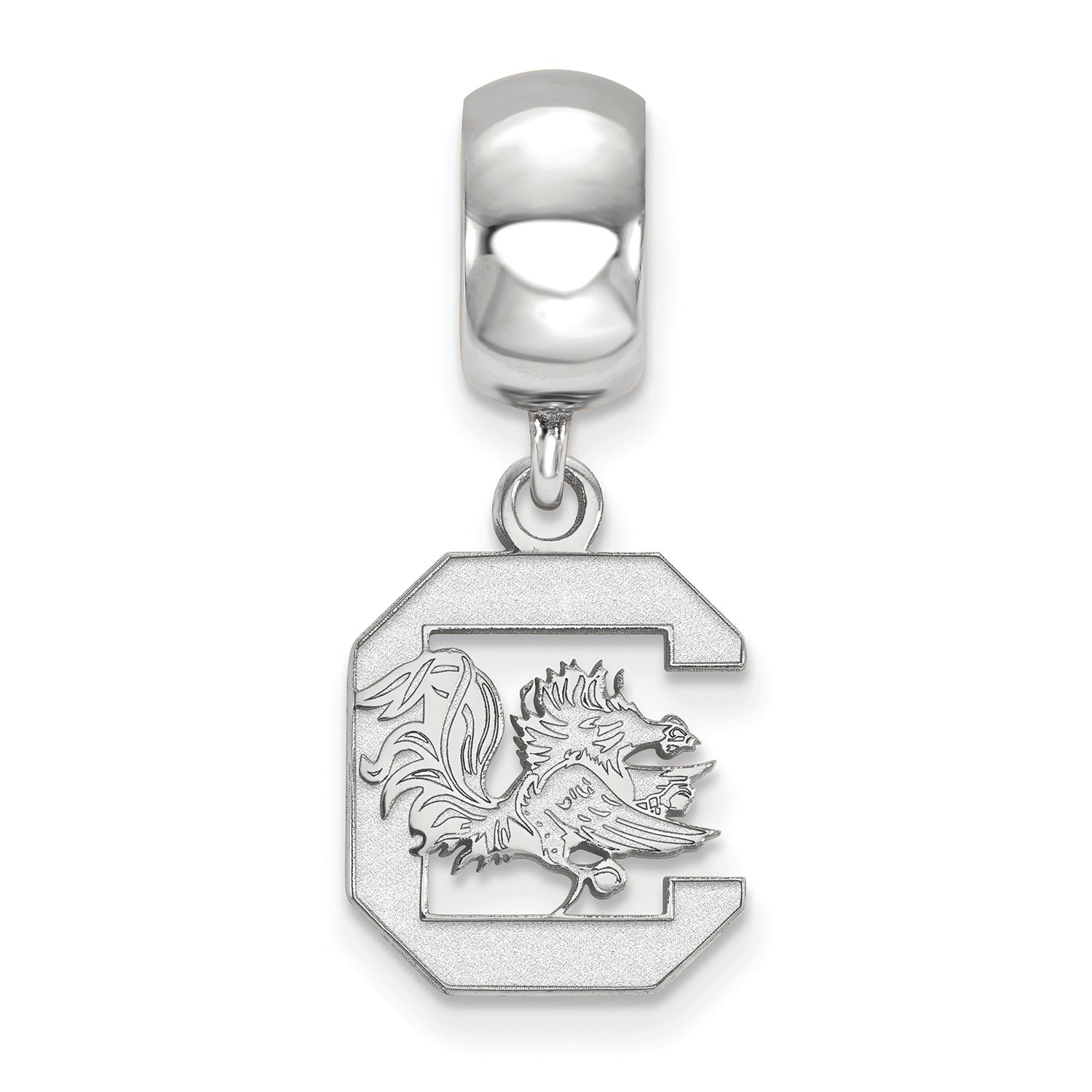 LogoArt Sterling Silver University Of South Carolina Bead Charm Charm Small Dangle Bead Charm