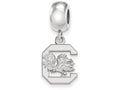 LogoArt Sterling Silver University Of South Carolina Bead Charm Charm Small Dangle Bead Charm