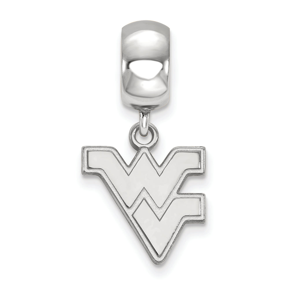 LogoArt Sterling Silver West Virginia University Bead Charm Charm Small Dangle Bead Charm