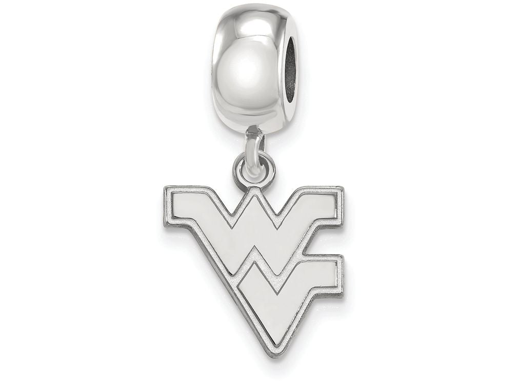 LogoArt Sterling Silver West Virginia University Bead Charm Charm Small Dangle Bead Charm