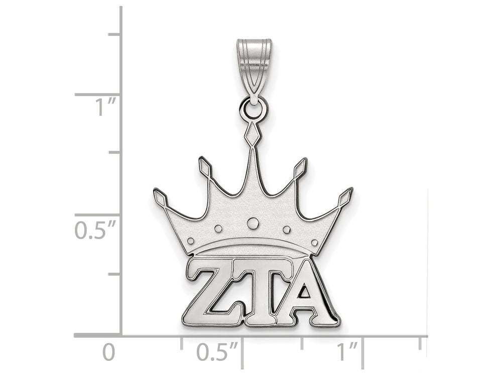 LogoArt Sterling Silver Zeta Tau Alpha Medium Pendant Necklace