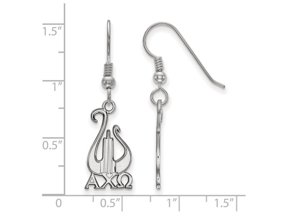 LogoArt Sterling Silver Alpha Chi Omega Medium Dangle Earrings