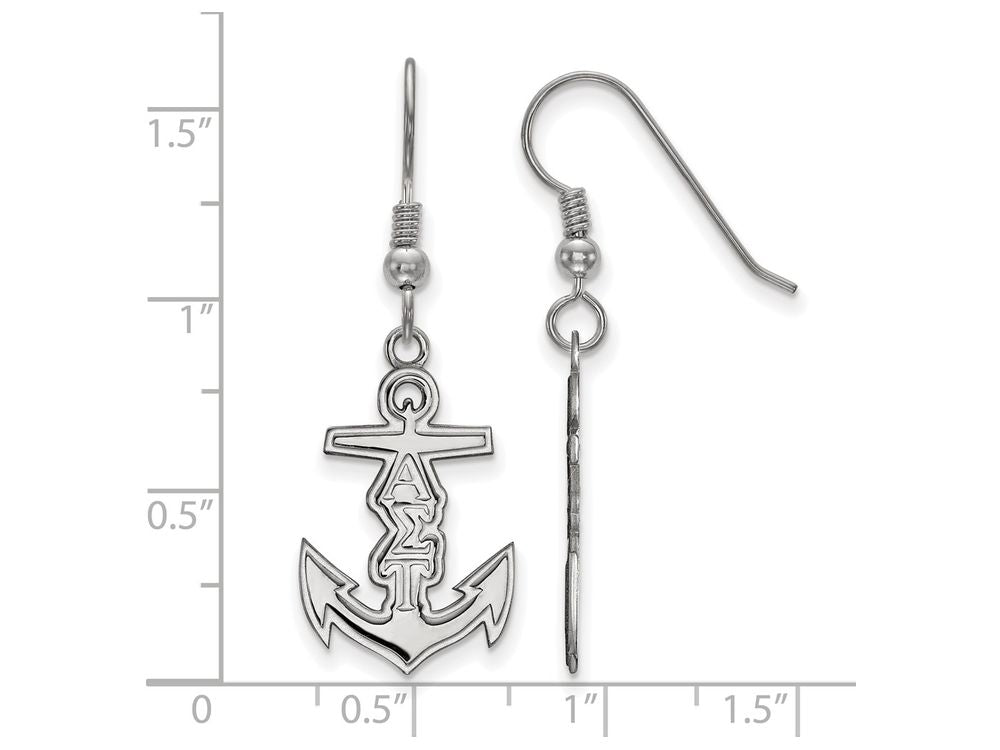 LogoArt Sterling Silver Alpha Sigma Tau Medium Dangle Earrings