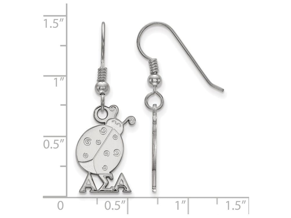 LogoArt Sterling Silver Alpha Sigma Alpha Medium Dangle Earrings