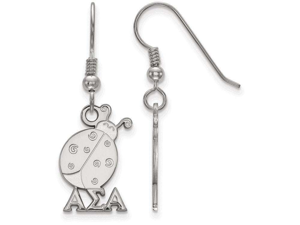 LogoArt Sterling Silver Alpha Sigma Alpha Medium Dangle Earrings