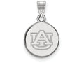 LogoArt Sterling Silver Auburn University Small Disc Pendant Necklace