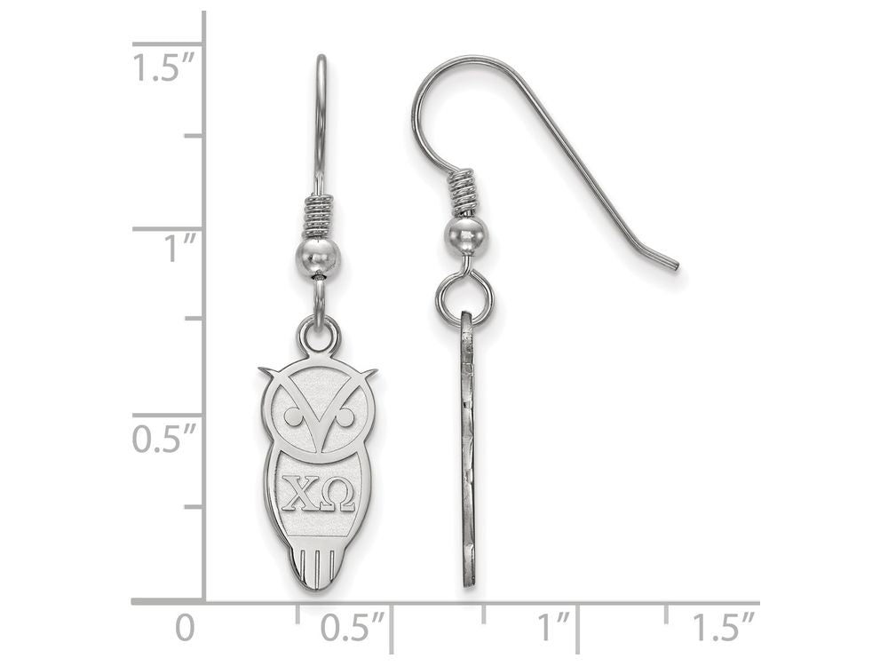 LogoArt Sterling Silver Chi Omega Medium Dangle Earrings