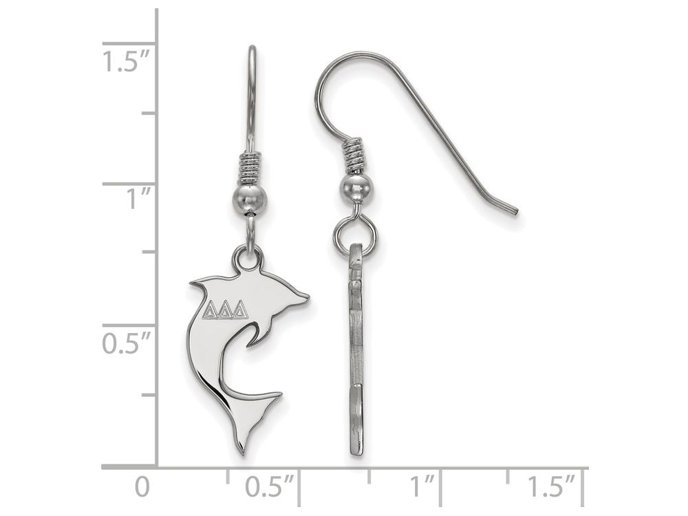 LogoArt Sterling Silver Delta Delta Delta Medium Dangle Earrings