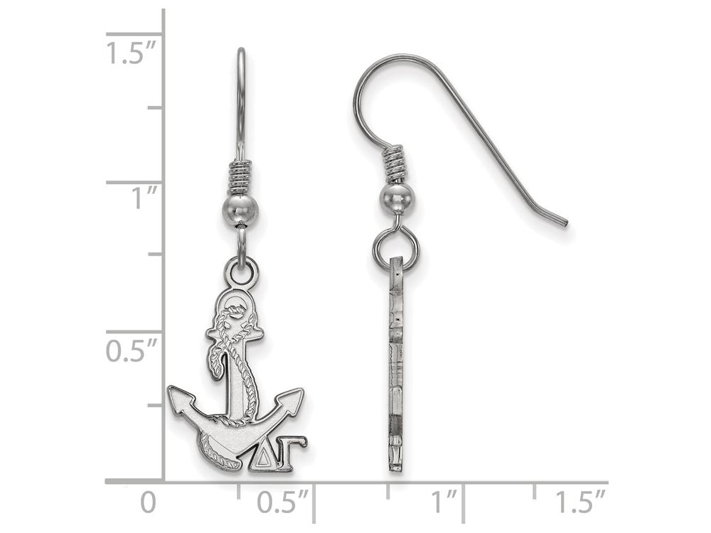 LogoArt Sterling Silver Delta Gamma Medium Dangle Earrings