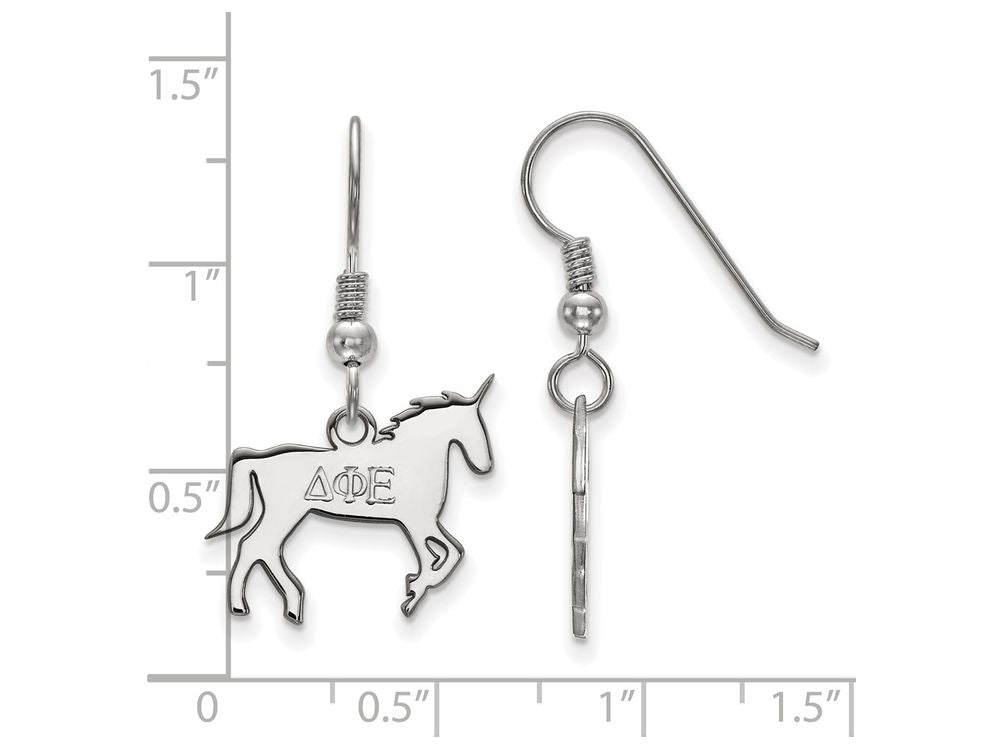 LogoArt Sterling Silver Delta Phi Epsilon Medium Dangle Earrings