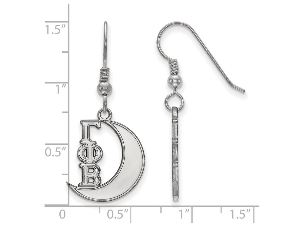 LogoArt Sterling Silver Gamma Phi Beta Medium Dangle Earrings