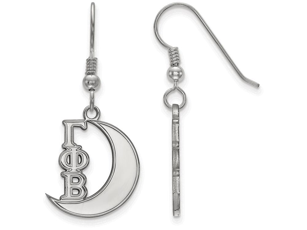 LogoArt Sterling Silver Gamma Phi Beta Medium Dangle Earrings