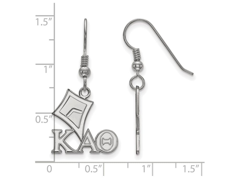 LogoArt Sterling Silver Kappa Alpha Theta Medium Dangle Earrings