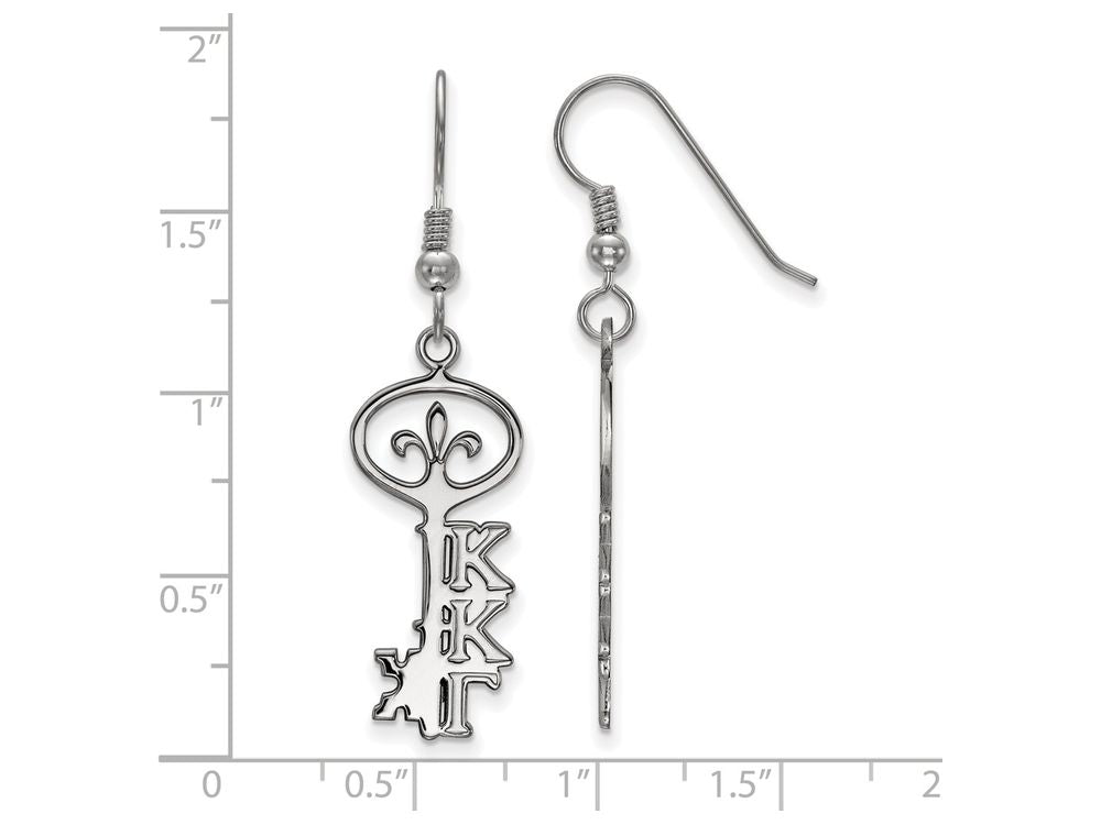 LogoArt Sterling Silver Kappa Kappa Gamma Medium Dangle Earrings