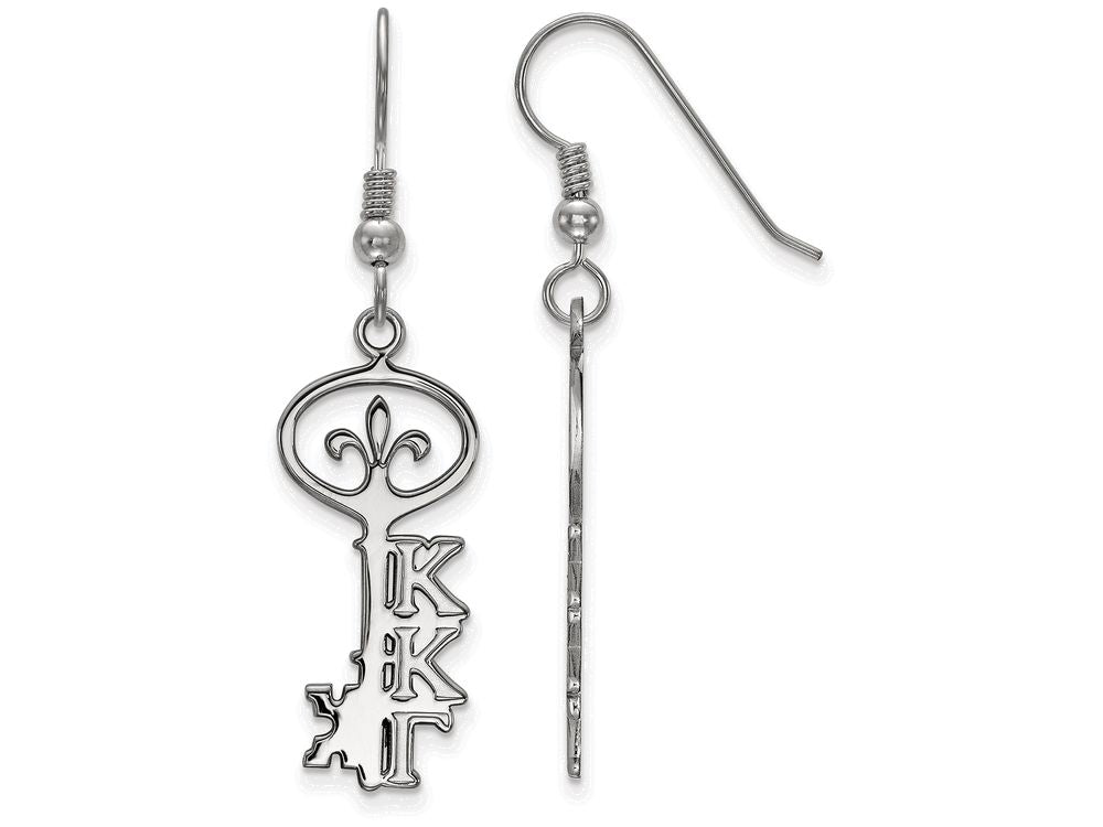 LogoArt Sterling Silver Kappa Kappa Gamma Medium Dangle Earrings