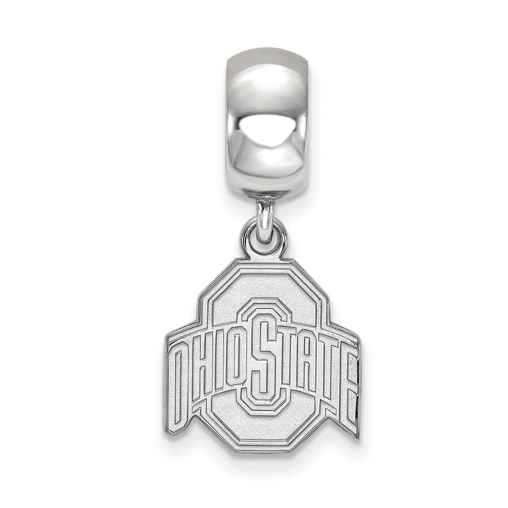 LogoArt Sterling Silver Ohio State University Bead Charm Charm Small Dangle Bead Charm