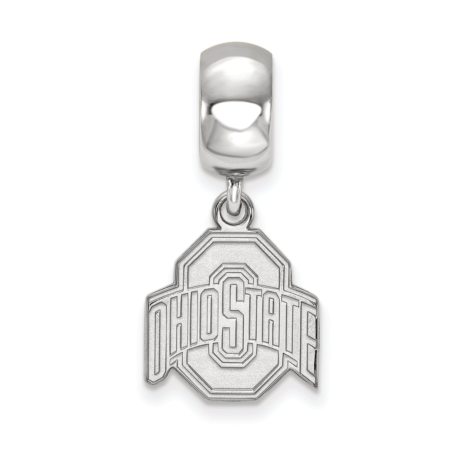 LogoArt Sterling Silver Ohio State University Bead Charm Charm Small Dangle Bead Charm