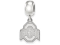 LogoArt Sterling Silver Ohio State University Bead Charm Charm Small Dangle Bead Charm