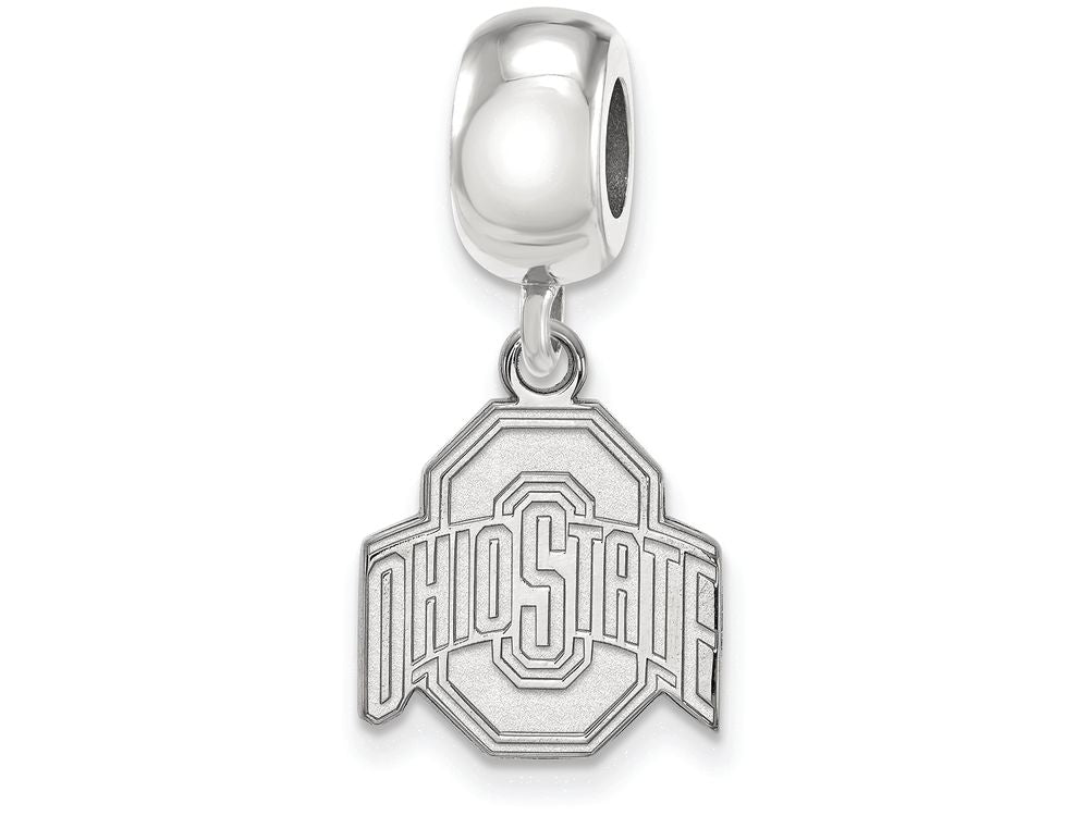LogoArt Sterling Silver Ohio State University Bead Charm Charm Small Dangle Bead Charm