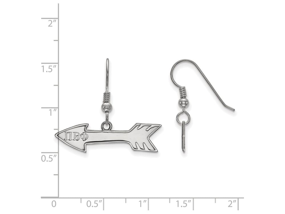 LogoArt Sterling Silver Pi Beta Phi Medium Dangle Earrings
