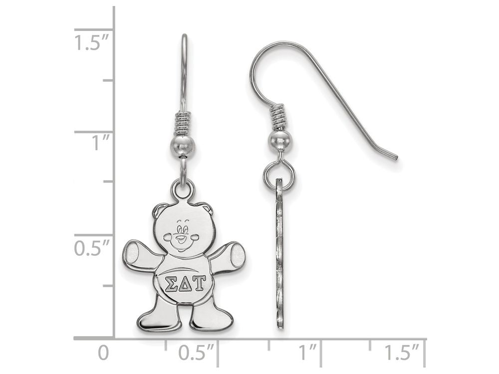 LogoArt Sterling Silver Sigma Delta Tau Medium Dangle Earrings