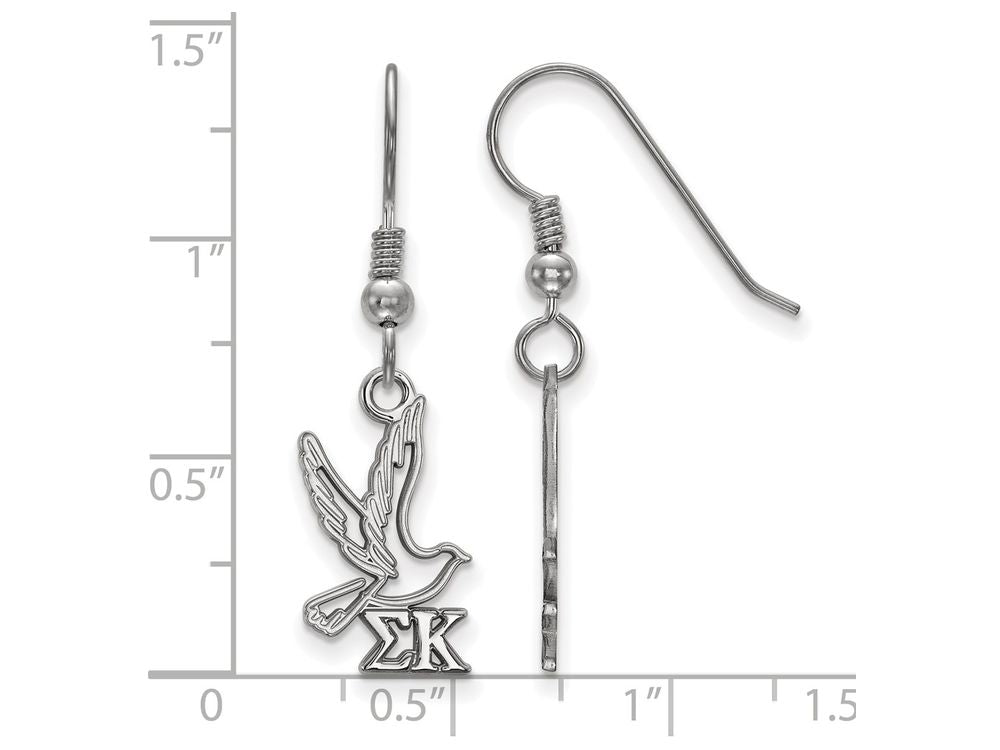 LogoArt Sterling Silver Sigma Kappa Medium Dangle Earrings