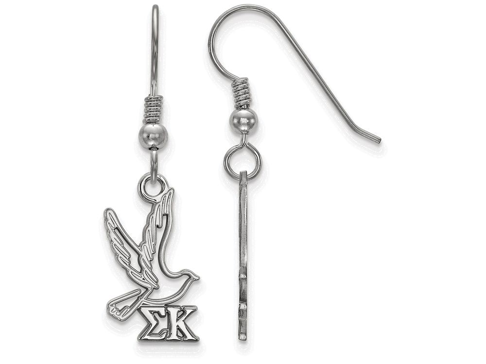 LogoArt Sterling Silver Sigma Kappa Medium Dangle Earrings